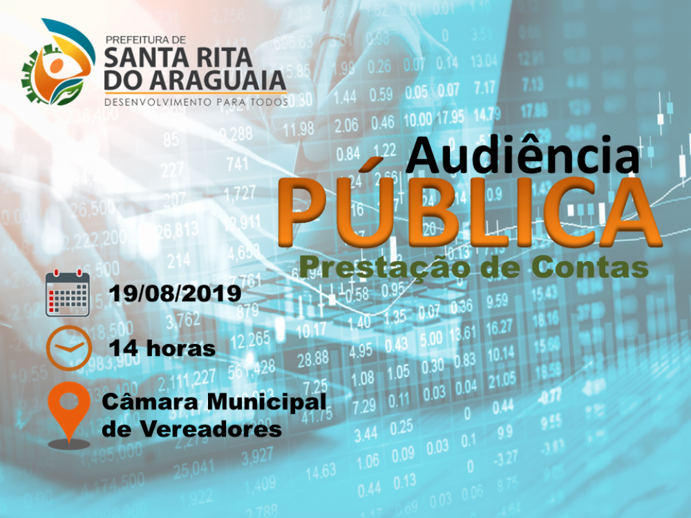 Prefeitura convida população para Audiência Pública de Prestação de Contas 1º quadrimestre de 2019   