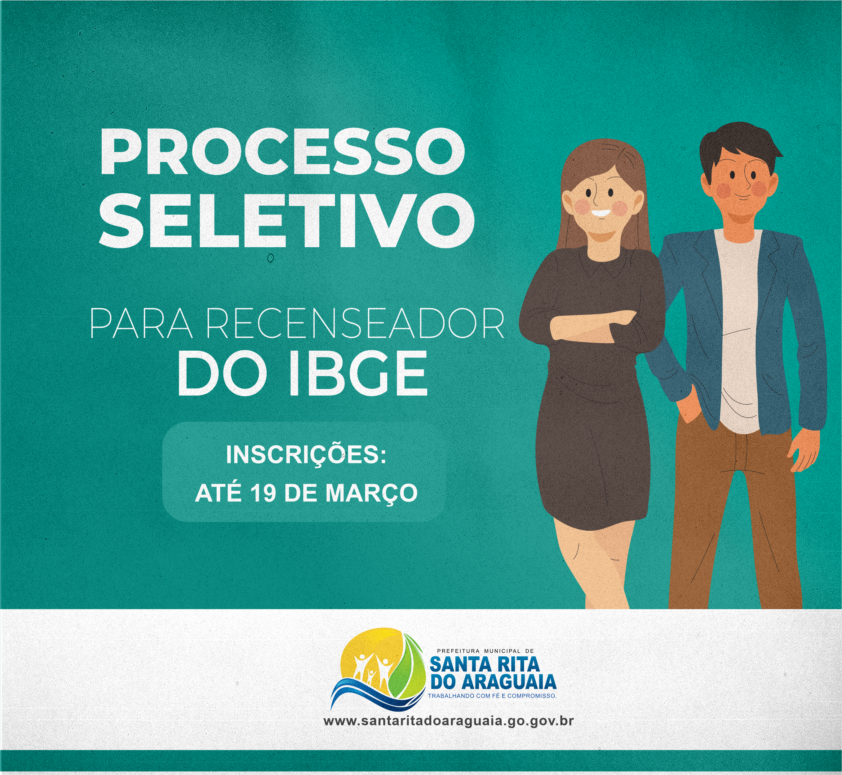 INSCRIÇÕES PARA RECENSEADOR DO IBGE SE ENCERRAM DIA 19 DE MARÇO